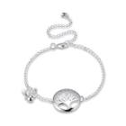 Fashion Elegant Tree Of Life Butterfly Anklet Silver - One Size