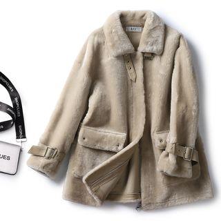 Buckled-cuff Zip Jacket