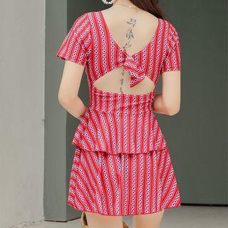 Flower Print Open Back Swimdress