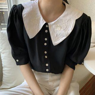 Sailor Collar Lantern Sleeve Top