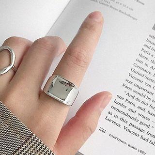 925 Sterling Silver Square Open Ring Silver - One Size
