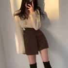 Plain Knit Top / Asymmetrical Skort