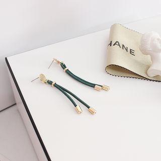 Elastic Cord Alloy Disc Fringed Earring As Shown In Figure - One Size