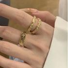 Set Of 2: Textured Alloy Open Ring (various Designs)