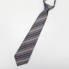 Striped No Tie Neck Tie Gray - One Size