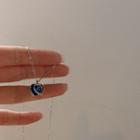 Heart Pendent Necklace 1 Pc - Blue - One Size