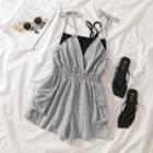 Plain Camisole Top + Open Back Jumper Shorts