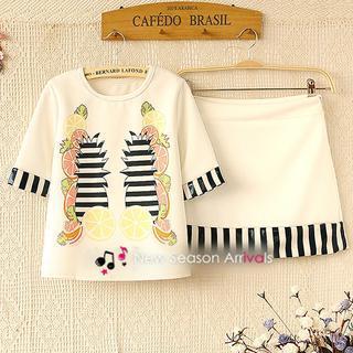 Set: Printed Top + Skirt