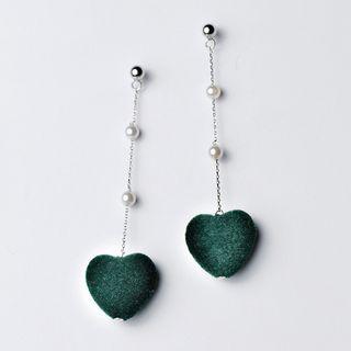 Heart Faux-pearl Drop Earring
