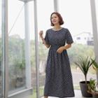 Band-waist Check Dress