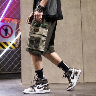 Color Block Drawstring Cargo Shorts