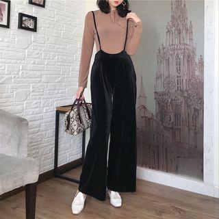Suspender Wide Leg Pants / Long-sleeve T-shirt