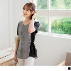 Tie-side Striped Panel Top