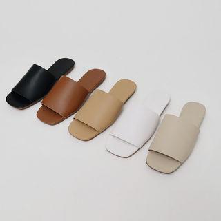Pleather Side Sandals