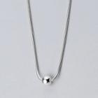 925 Sterling Silver Bead Pendant Necklace S925 Silver Necklace - One Size