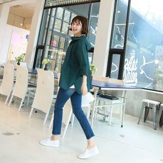 Hooded Boxy-fit Zip-up Parka