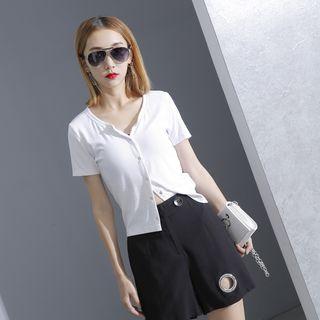 Button-down Short-sleeved T-shirt