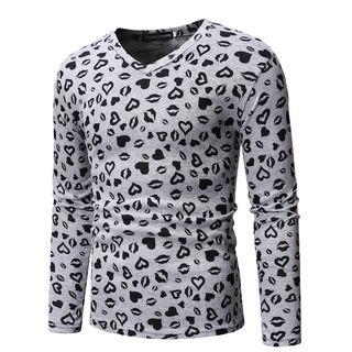 Long-sleeve Lip Print Top