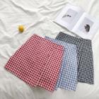 Asymmetric Plaid Single-breasted A-line Skirt