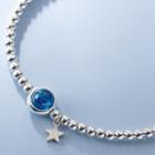 Star Faux Crystal Sterling Silver Bracelet 1 Pc - S925 Silver - Blue Faux Crystal - Silver - One Size