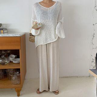 V-neck Loose-fit Summer Sweater