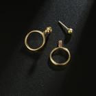 Circle Stud Earring 1 Pair - Gold - One Size