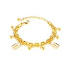 Fashion And Creative Plated Gold Round Bead Double 316l Stainless Steel Bracelet Golden - One Size
