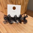 Heart Bow Hair Clip 1pc - Black - One Size