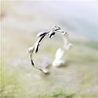 Leaf Open Ring Silver - One Size