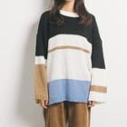 Color Block Sweater Nude - One Size
