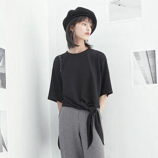 Tie-hem Loose-fit T-shirt