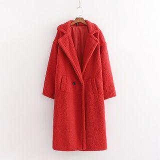 Notch Lapel Fleece Coat