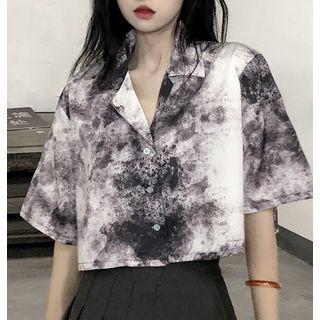 Short Sleeve Tie-dye Shirt As Shown In Figure - One Size
