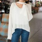 Cutout-front Slit-side Knit Top