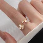 Floral Open Ring 1 Pc - Gold - One Size