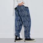 Feather Print Baggy Jeans