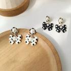 Faux Pearl Polka Dot Bow Alloy Dangle Earring