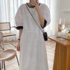 Color Block Trim Panel Loose-fit Long Dress