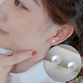 Faux Pearl Earring 1 Pair - As Shown In Figure - 8mm