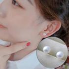 Faux Pearl Earring 1 Pair - As Shown In Figure - 8mm