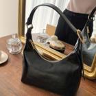 Buckled Faux-leather Hobo Bag