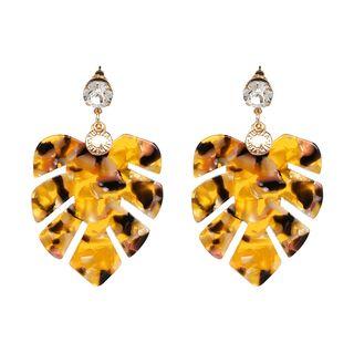 Rhinestone Acrylic Leaf Dangle Earring