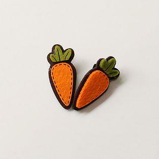 Felt Carrot Hair Clip 1pc - Hair Clip - Carrot - One Size