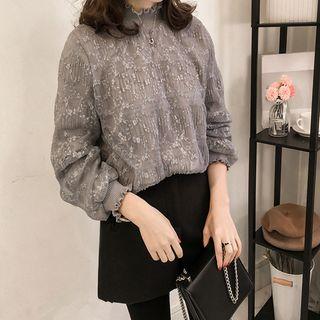 Mock-neck Lace Pullover