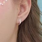Rhinestone Geometric Earring 1 Pair - Silver - One Size