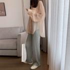 Loose-fit Sheer Light Shirt / Pleated Wide-leg Pants