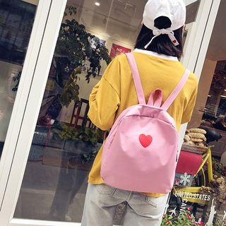 Canvas Heart Printed Backpack