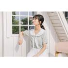 Short-sleeve Ribbon Chiffon Top