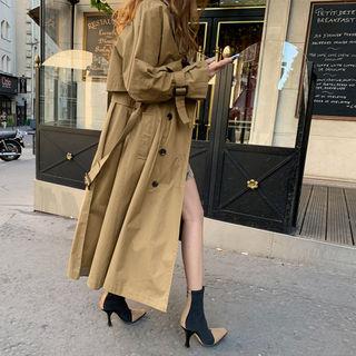 Trench Set: Crop Jacket + Sleeveless Coatdress Beige - One Size
