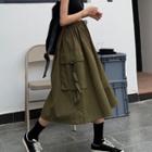 Midi A-line Cargo Skirt Army Green - One Size
